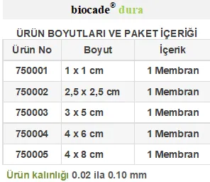 Size chart